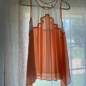 Peach and cream tank top blouse